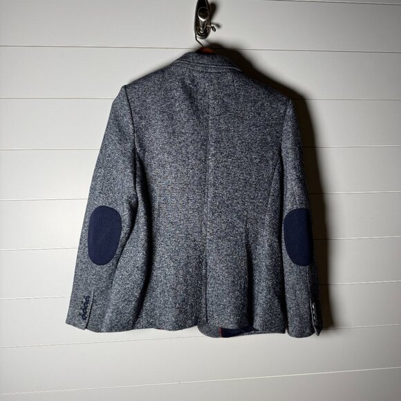 NWOT TOMMY HILFIGER Blazer Jacket Size 12 Navy Heathered Elbow Patches Lined - Picture 6 of 12